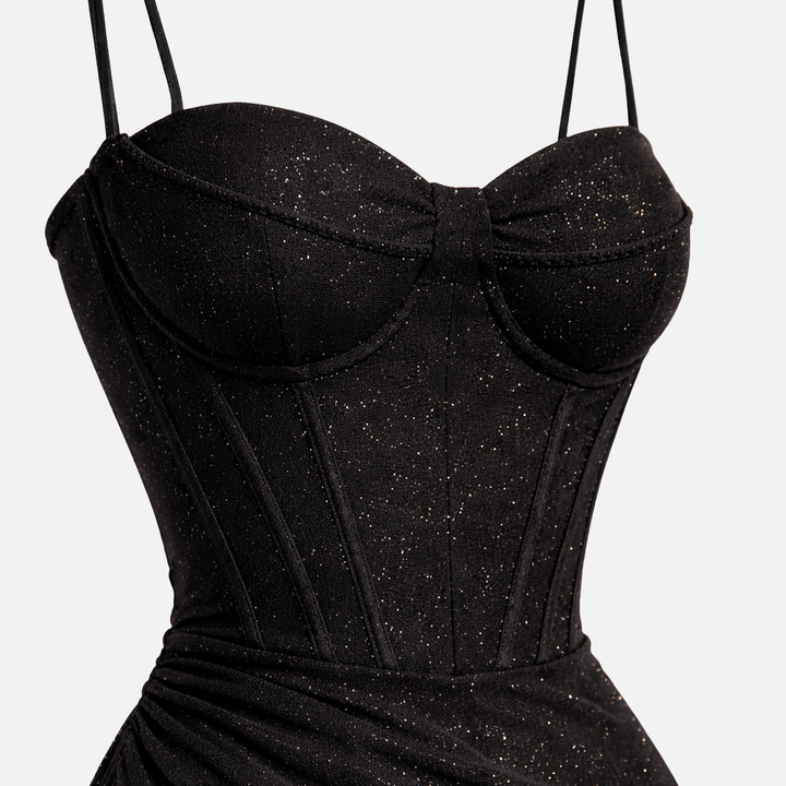 Women’s Corset Maxi Dress with Spaghetti Straps