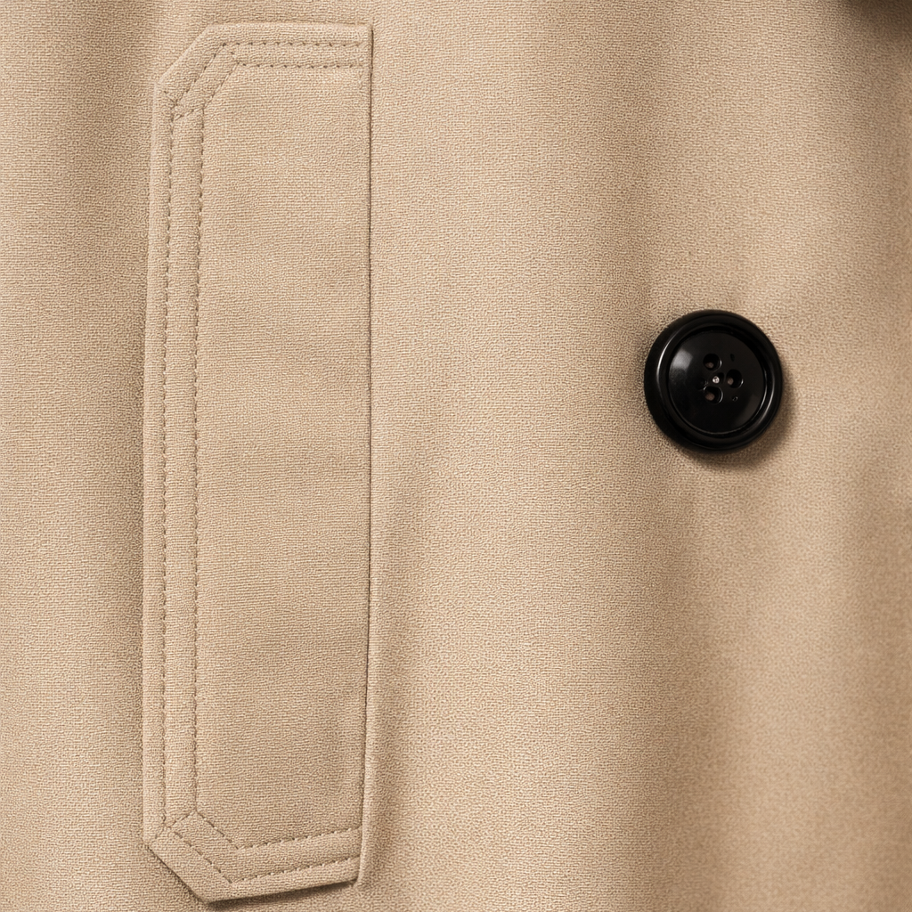 Women’s Cropped Trench Coat with Turn-Down Collar