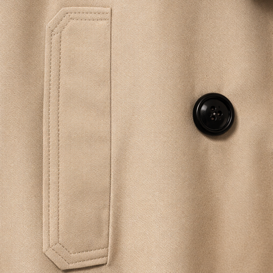 Women’s Cropped Trench Coat with Turn-Down Collar
