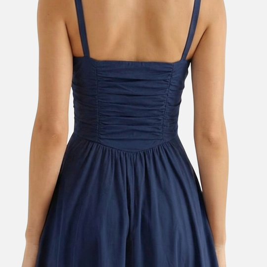 Elegant Crorset Midi Dress with Side Slit for Women