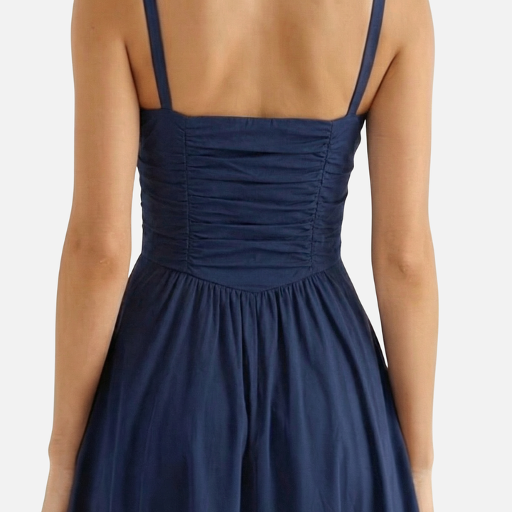 Elegant Crorset Midi Dress with Side Slit for Women