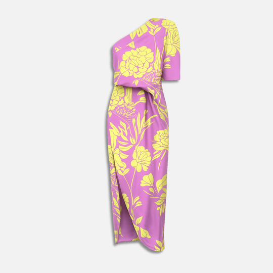 Women’s Floral One-Shoulder Maxi Dress with Side Slit