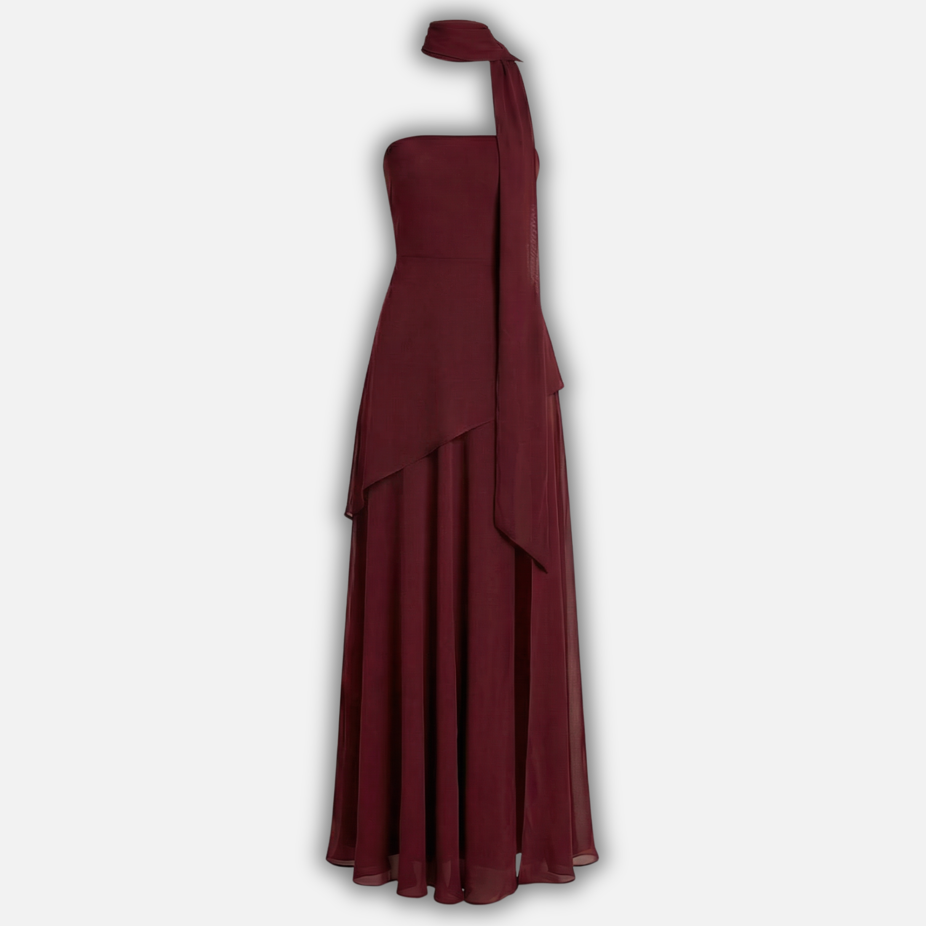 Women’s High-Neck Maxi Dress with Side Slit