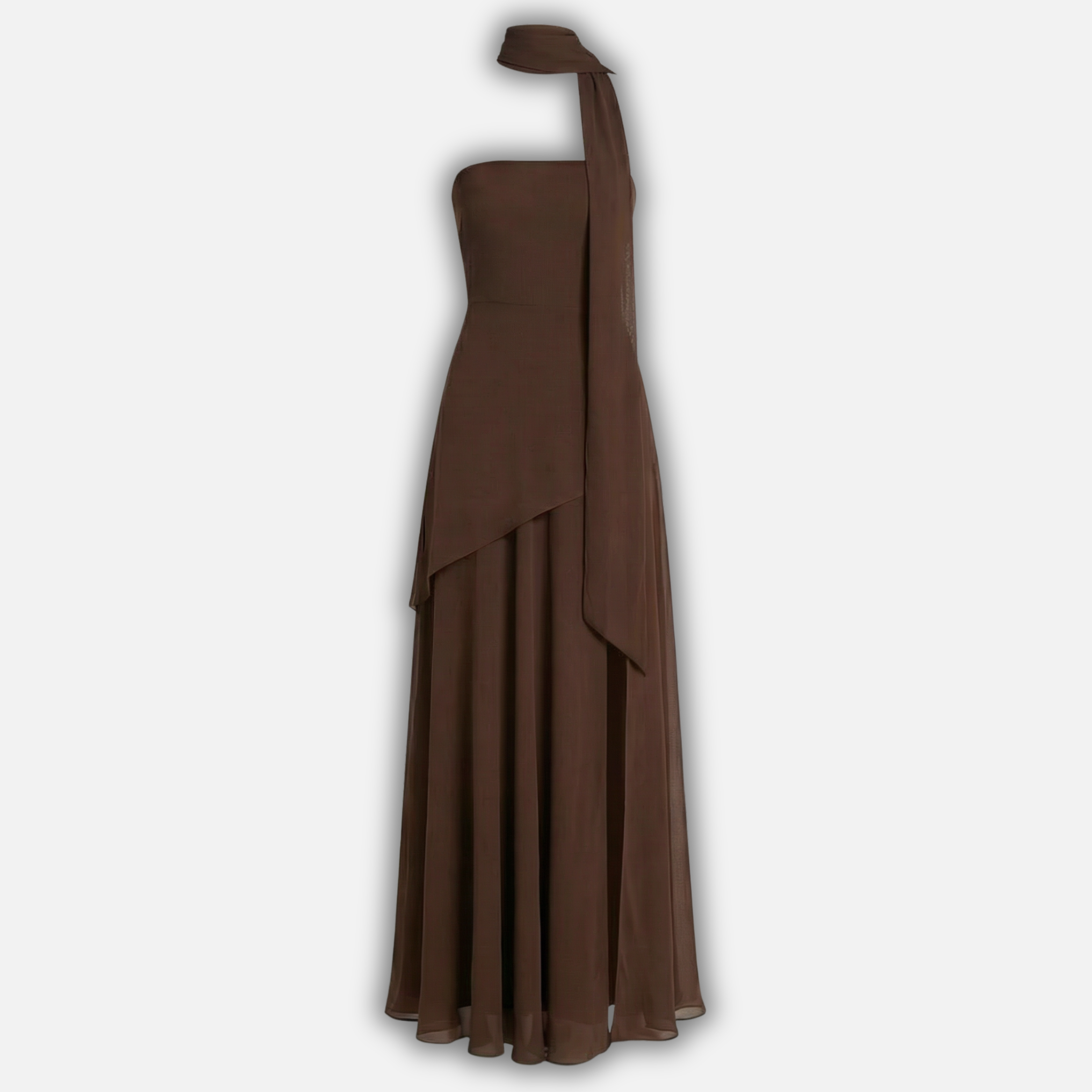 Women’s High-Neck Maxi Dress with Side Slit