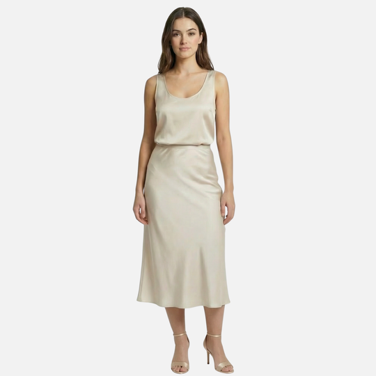 Women’s High-Waist Satin Midi Skirt