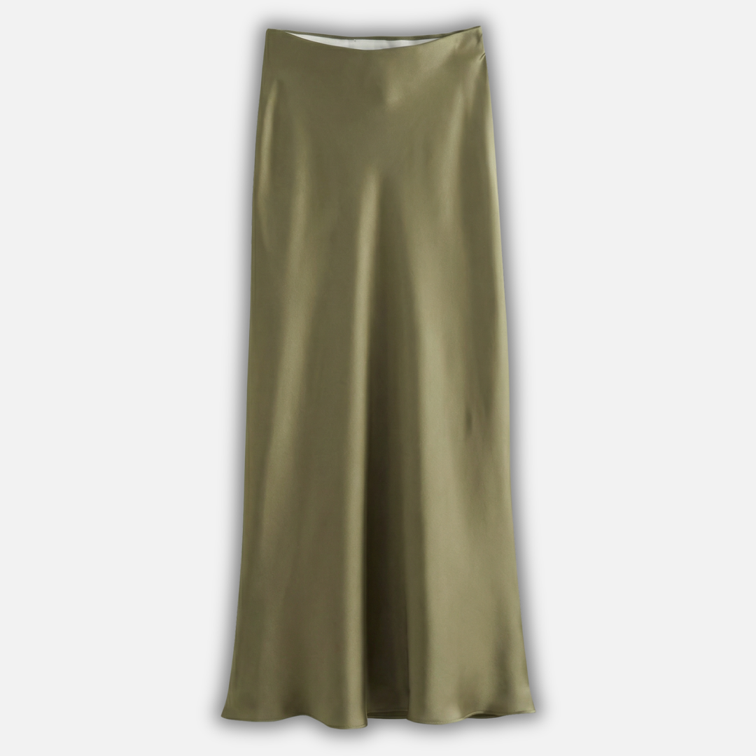 Women’s High-Waist Satin Midi Skirt