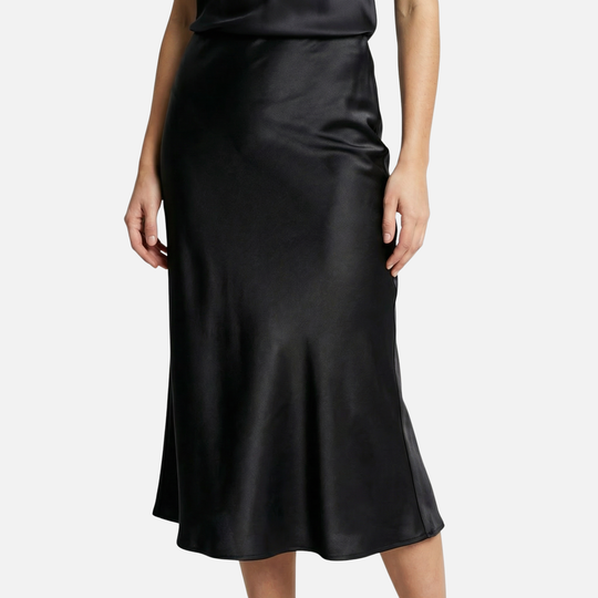 Women’s High-Waist Satin Midi Skirt