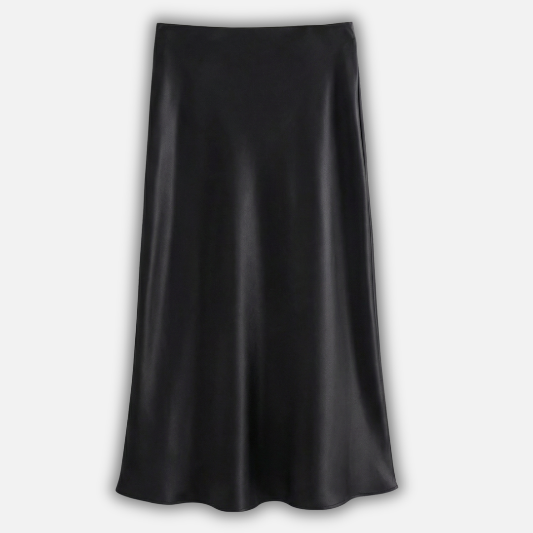 Women’s High-Waist Satin Midi Skirt