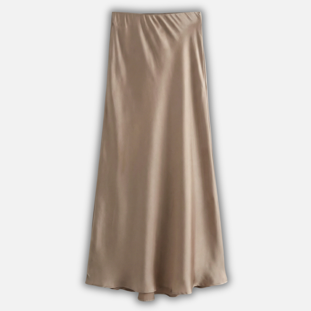 Women’s High-Waist Satin Midi Skirt