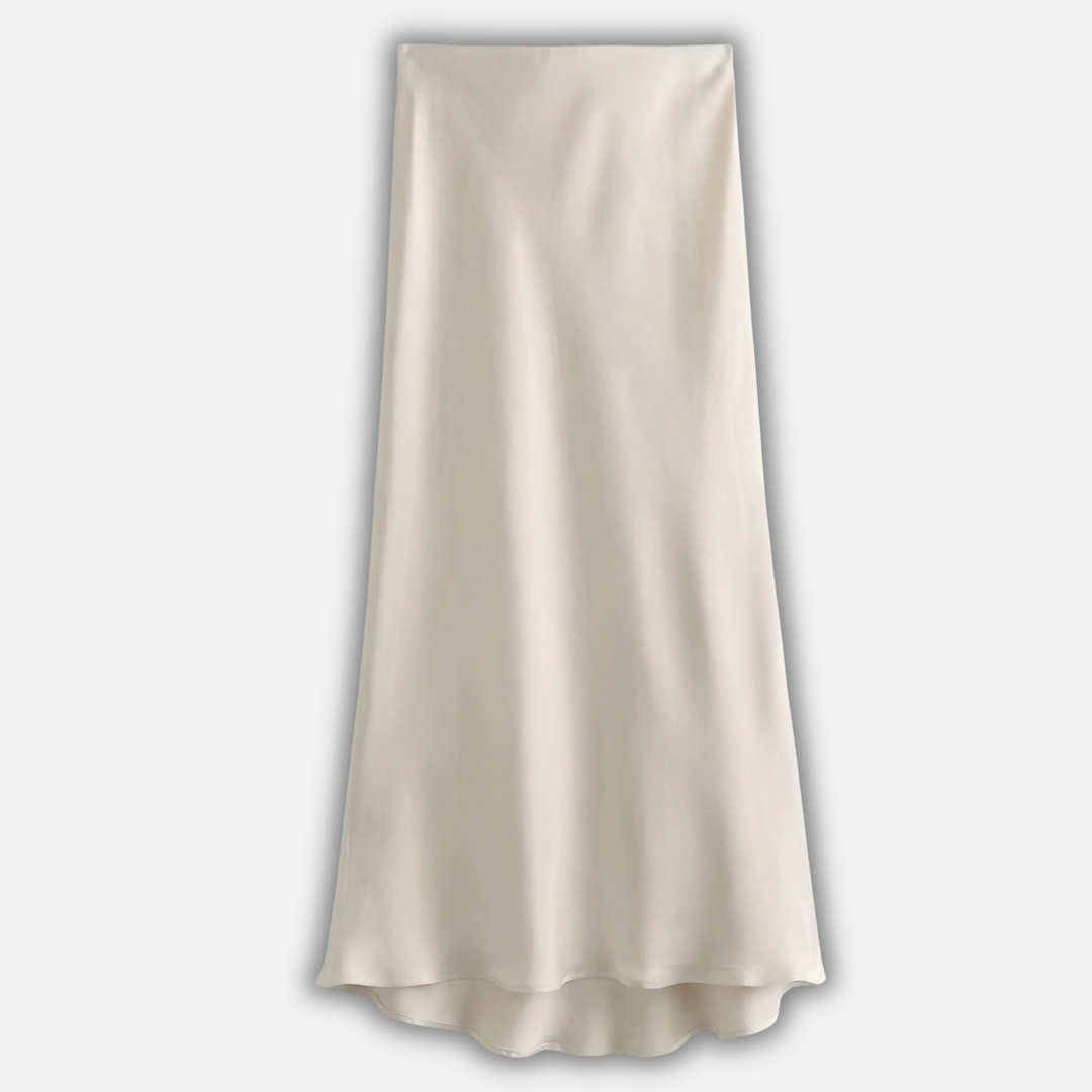 Women’s High-Waist Satin Midi Skirt