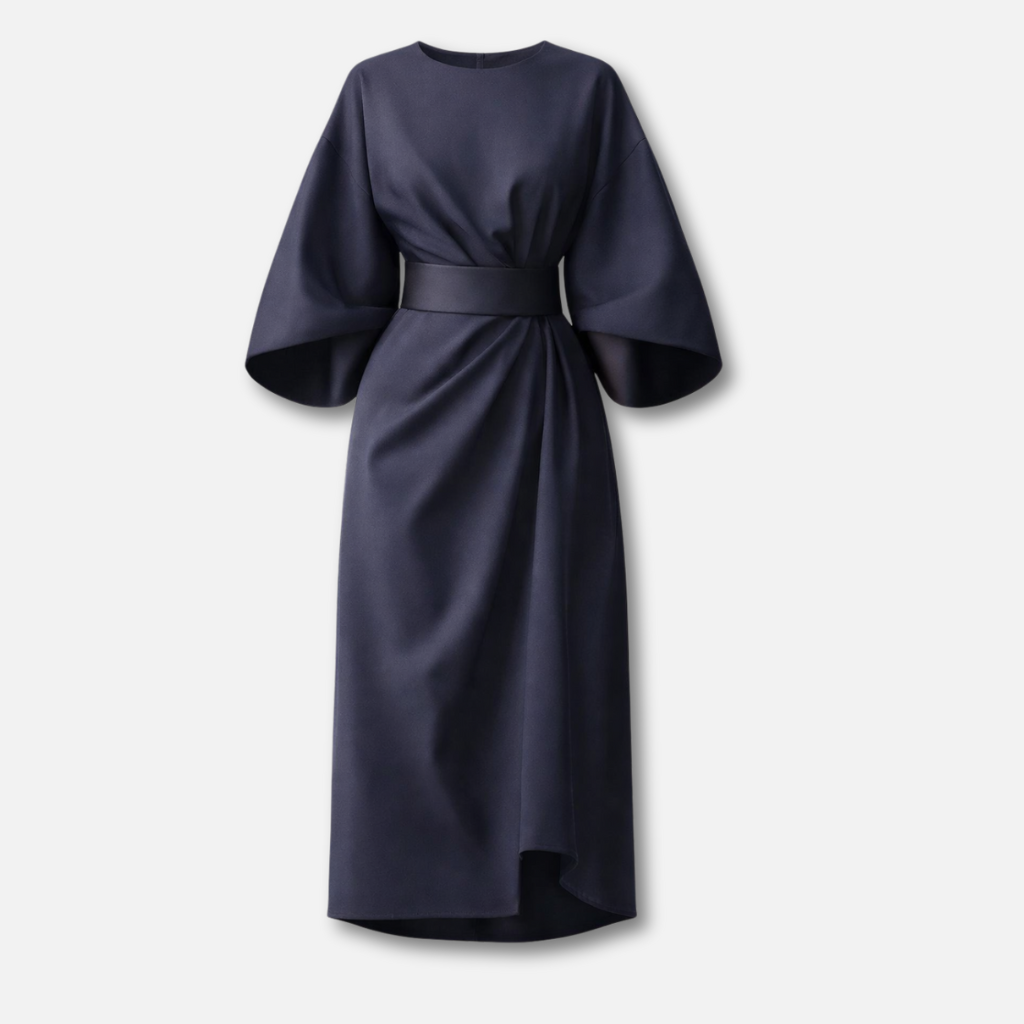 Women’s Lantern Sleeve Dress with Waist Belt
