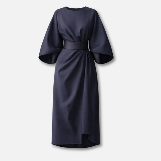 Women’s Lantern Sleeve Dress with Waist Belt
