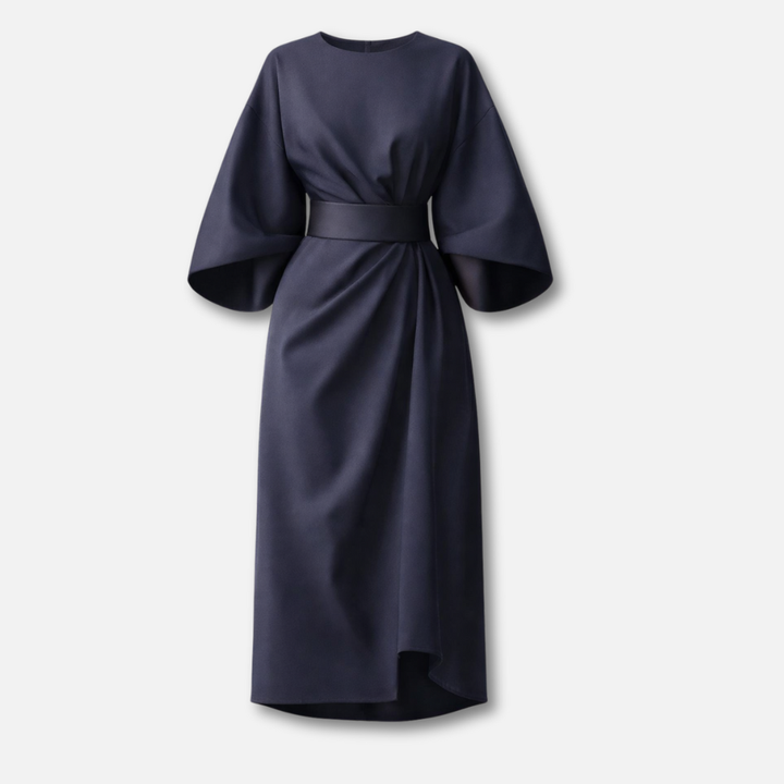 Women’s Lantern Sleeve Dress with Waist Belt