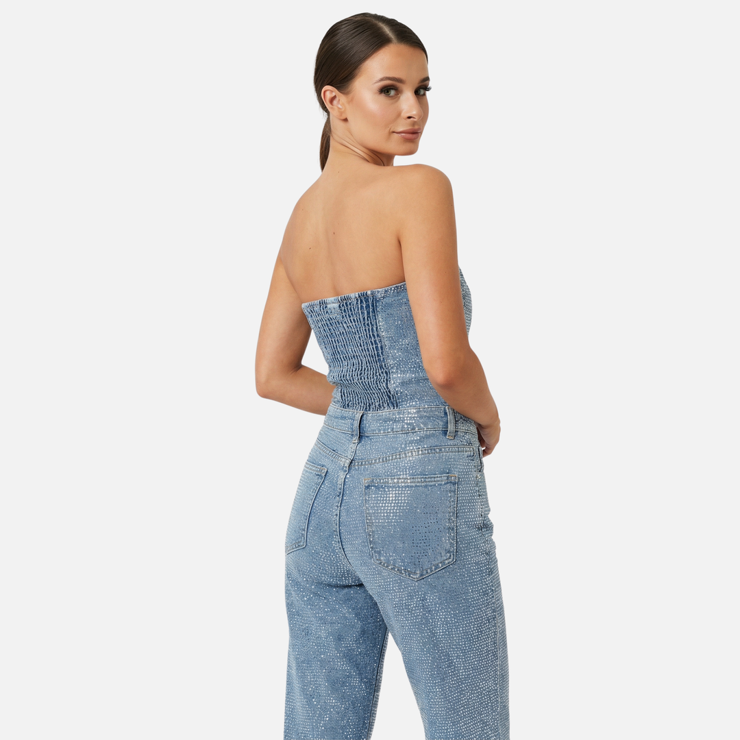 Women’s Liora Glitter Top & High-Waist Trouser Set