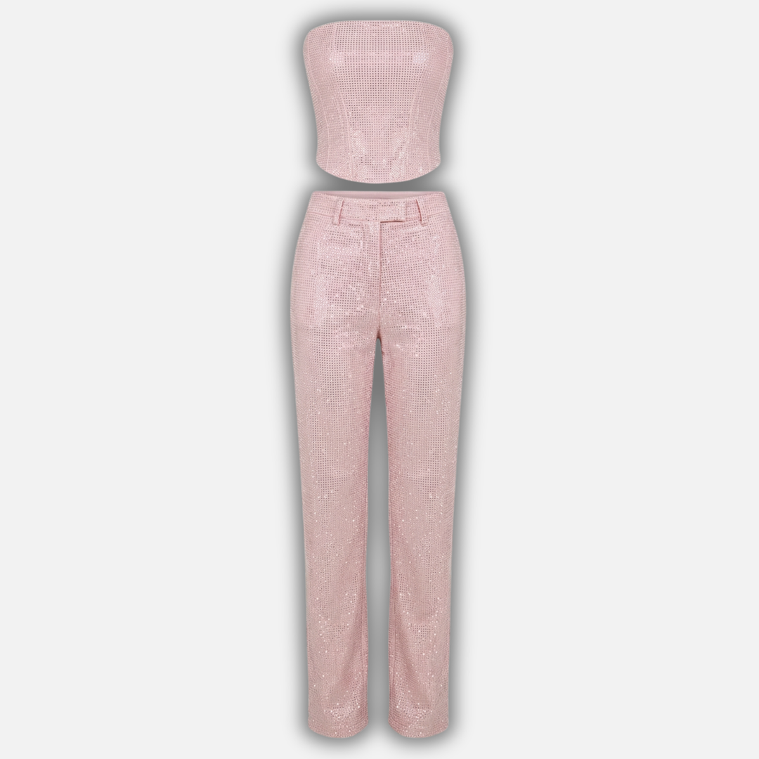 Women’s Liora Glitter Top & High-Waist Trouser Set