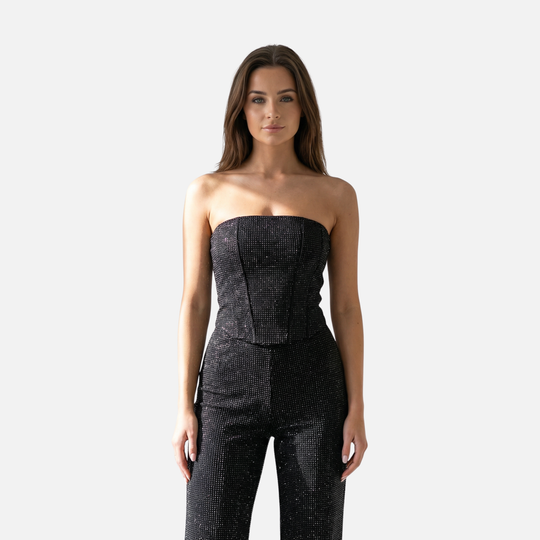 Women’s Liora Glitter Top & High-Waist Trouser Set
