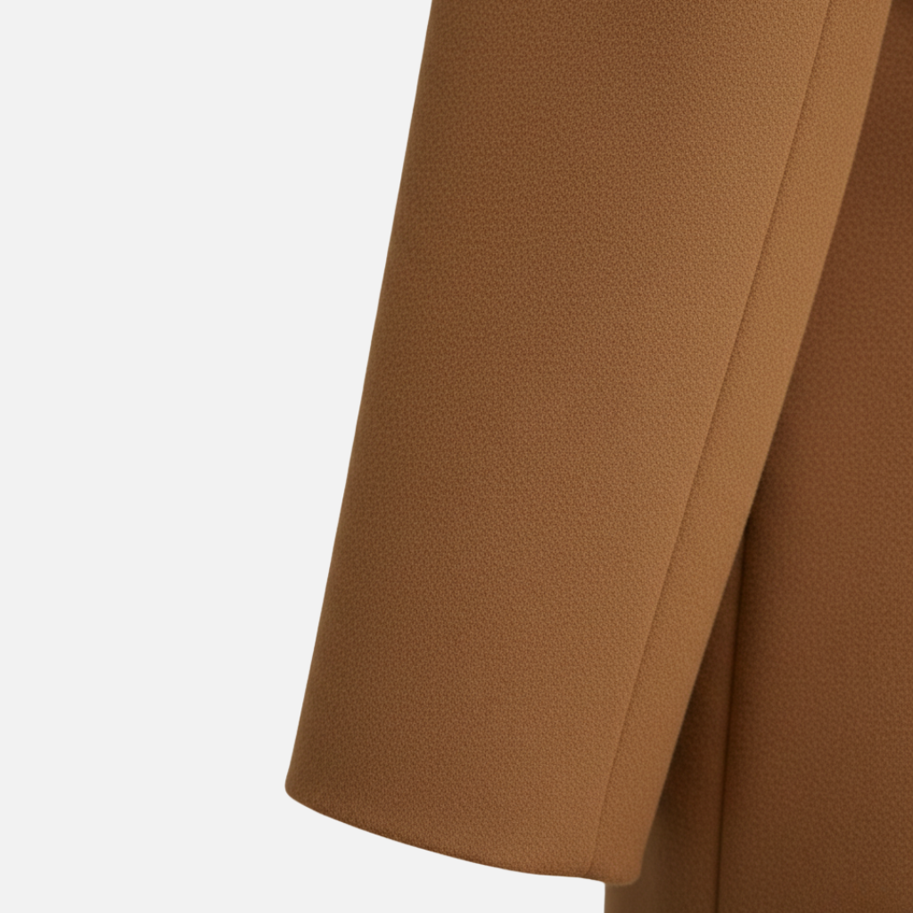 Women’s Longline Buttoned Coat with Notched Collar