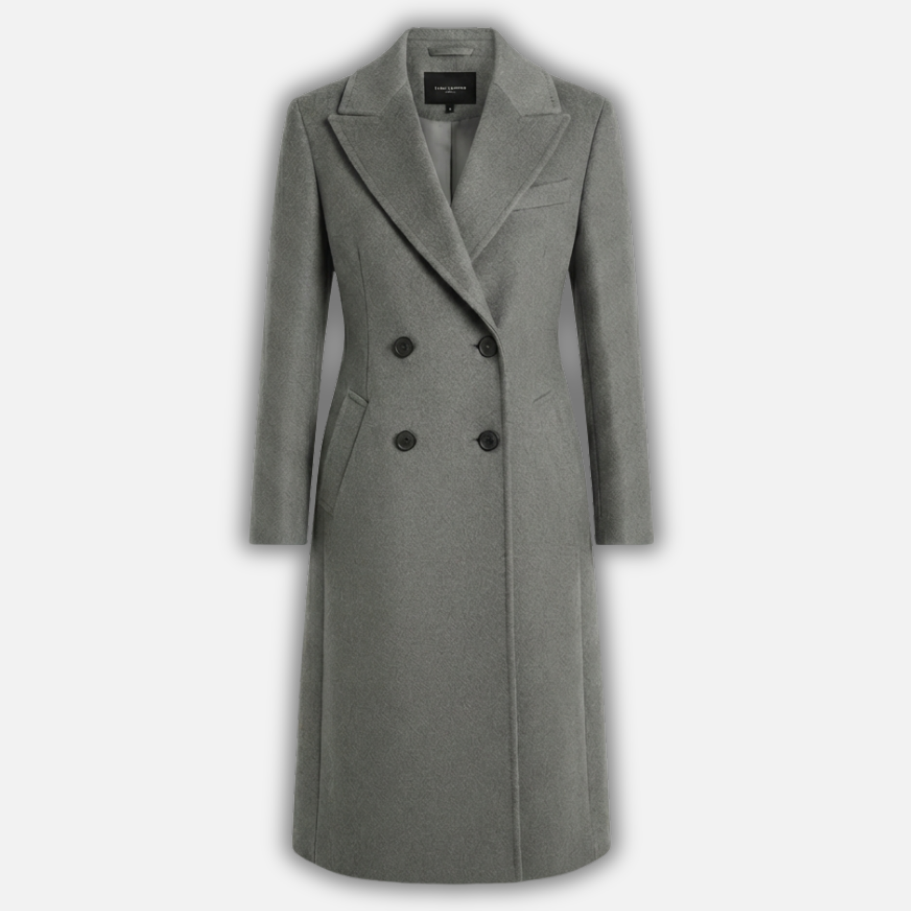Women’s Longline Buttoned Coat with Notched Collar