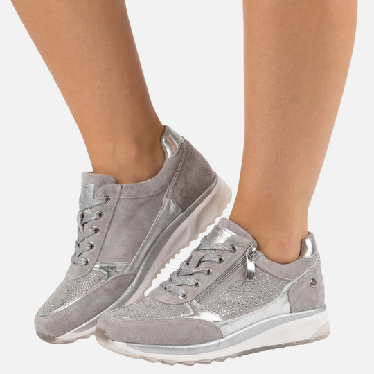 Women’s Metallic Sneakers with Side Zipper