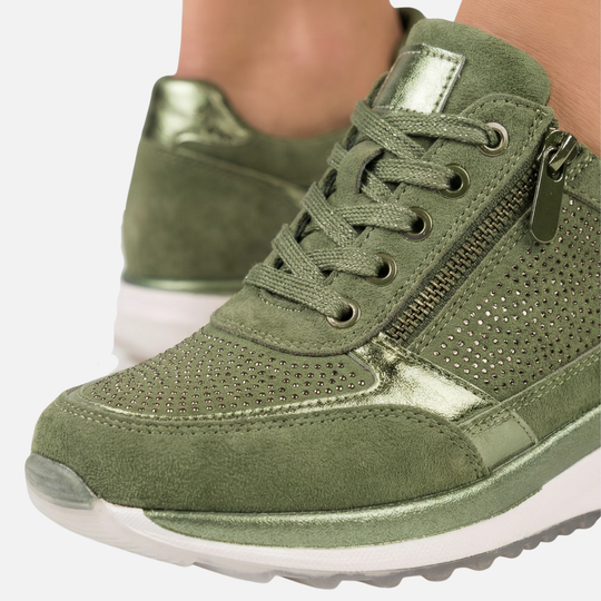 Women’s Metallic Sneakers with Side Zipper