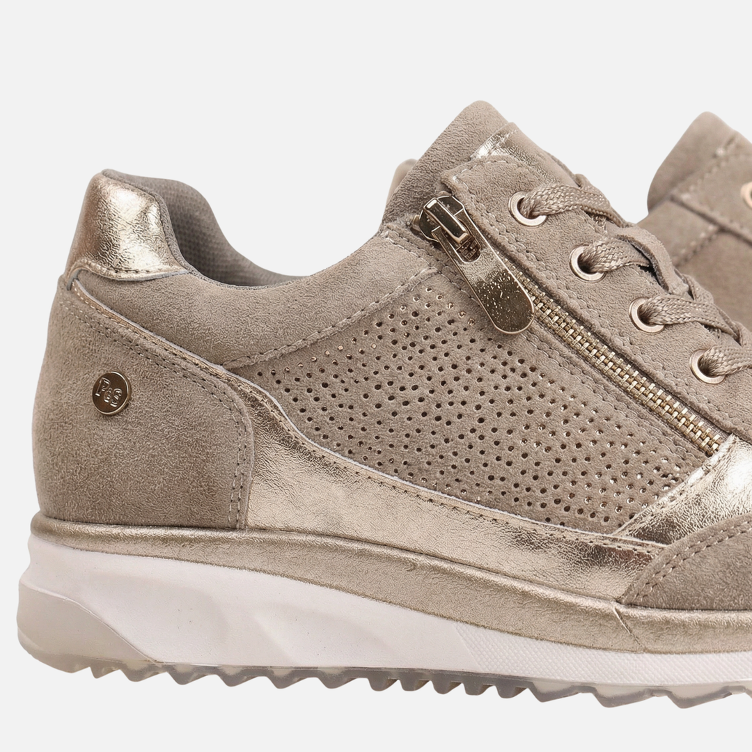 Women’s Metallic Sneakers with Side Zipper