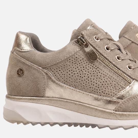Women’s Metallic Sneakers with Side Zipper