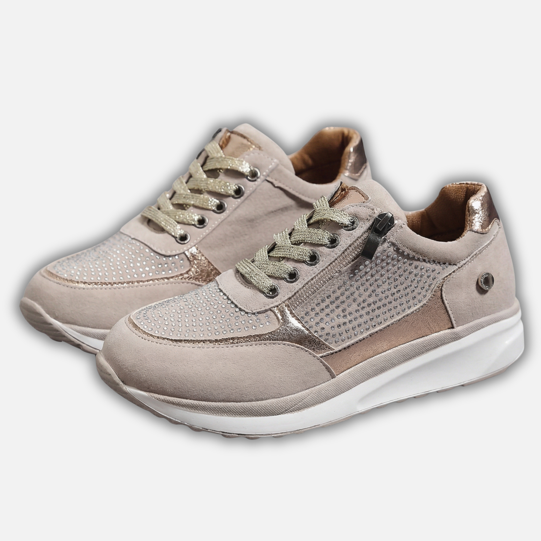Women’s Metallic Sneakers with Side Zipper