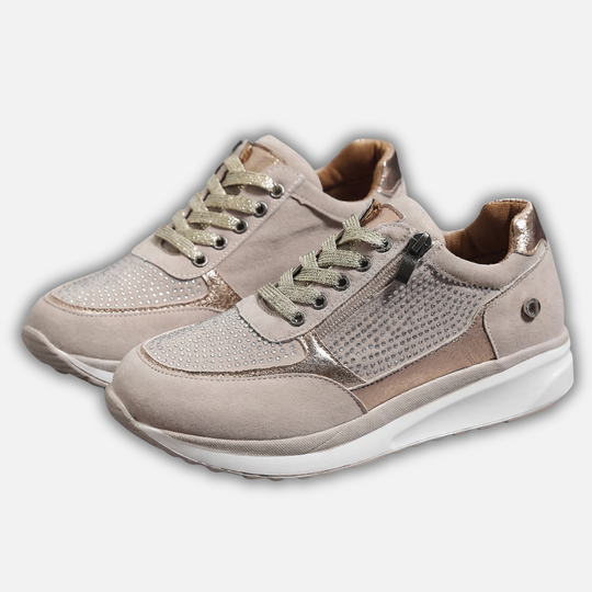 Women’s Metallic Sneakers with Side Zipper