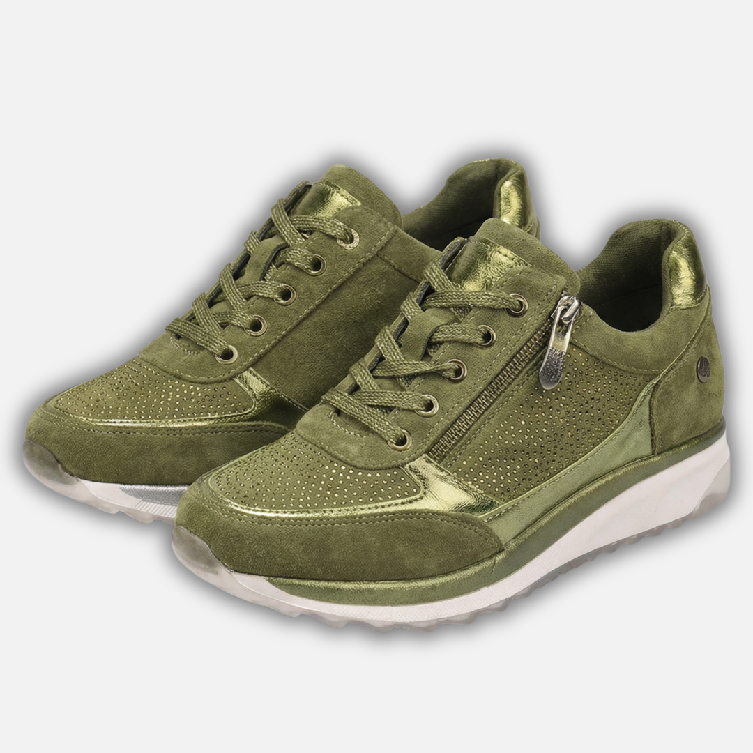 Women’s Metallic Sneakers with Side Zipper