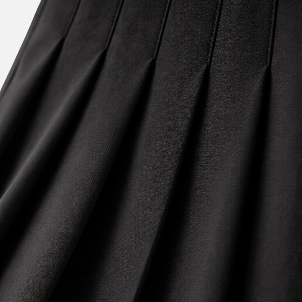 Women’s Pleated Midi Skirt with Adjustable Waist Belt