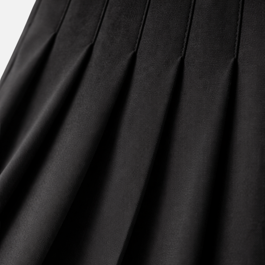 Women’s Pleated Midi Skirt with Adjustable Waist Belt