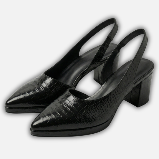 Women’s Pointed Toe Slingback Pumps with Block Heel
