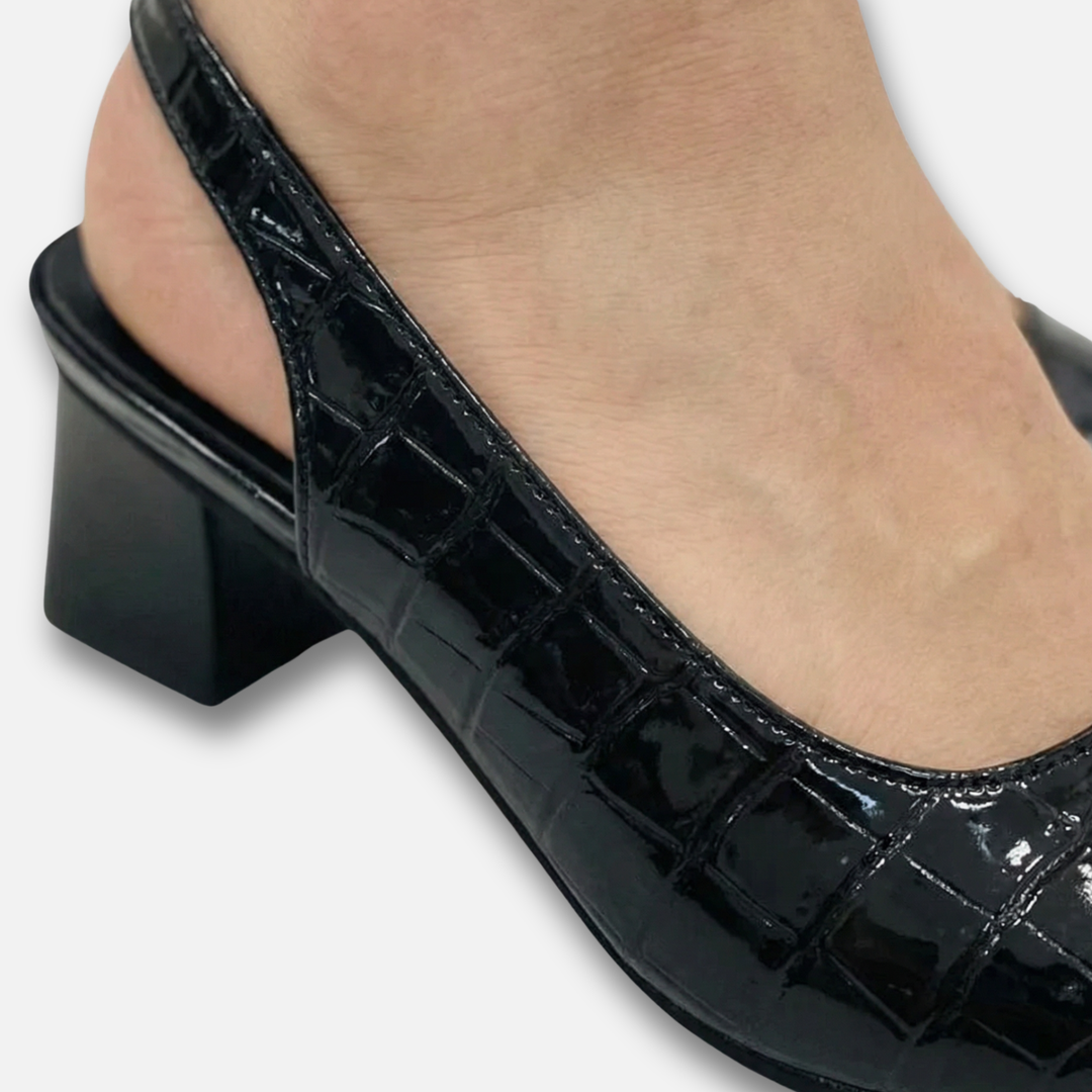 Women’s Pointed Toe Slingback Pumps with Block Heel