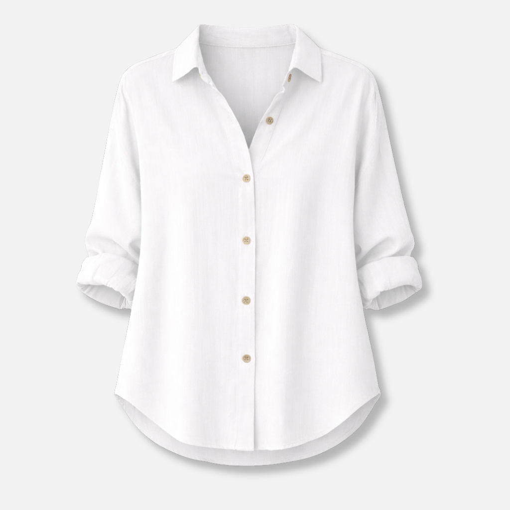 Women’s Relaxed Fit Blouse with Roll-Up Sleeves