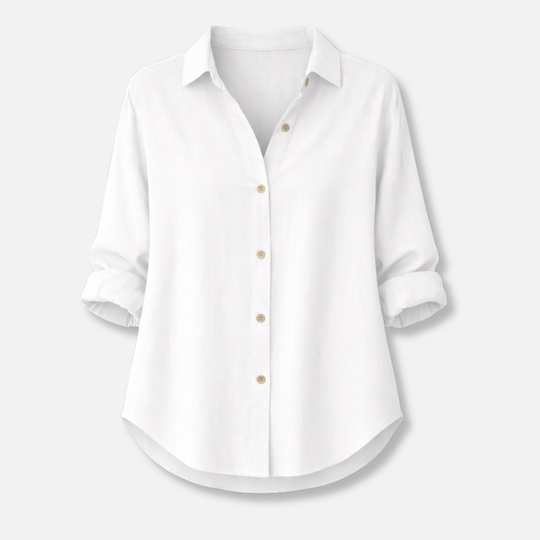 Women’s Relaxed Fit Blouse with Roll-Up Sleeves