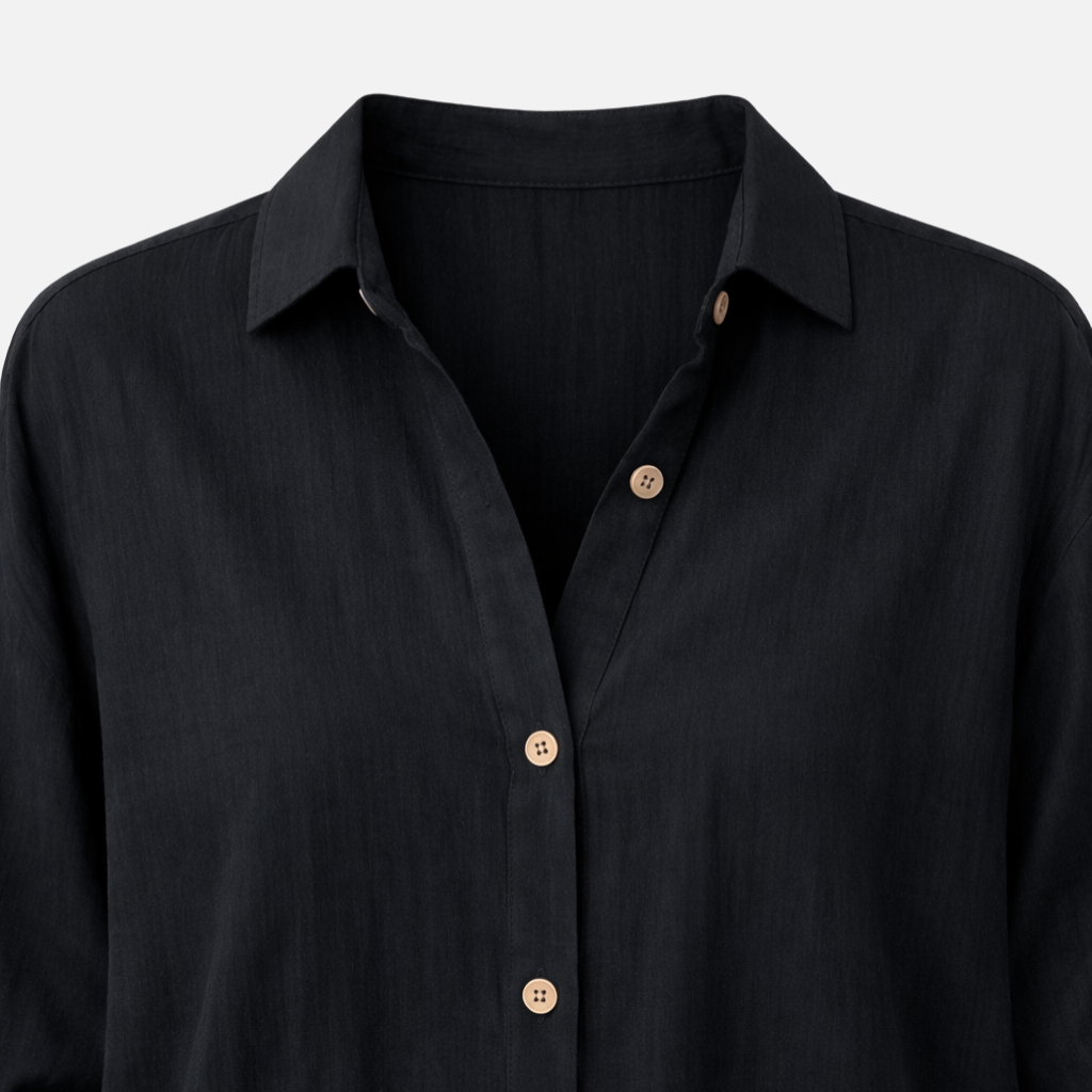Women’s Relaxed Fit Blouse with Roll-Up Sleeves
