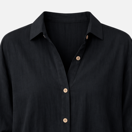 Women’s Relaxed Fit Blouse with Roll-Up Sleeves