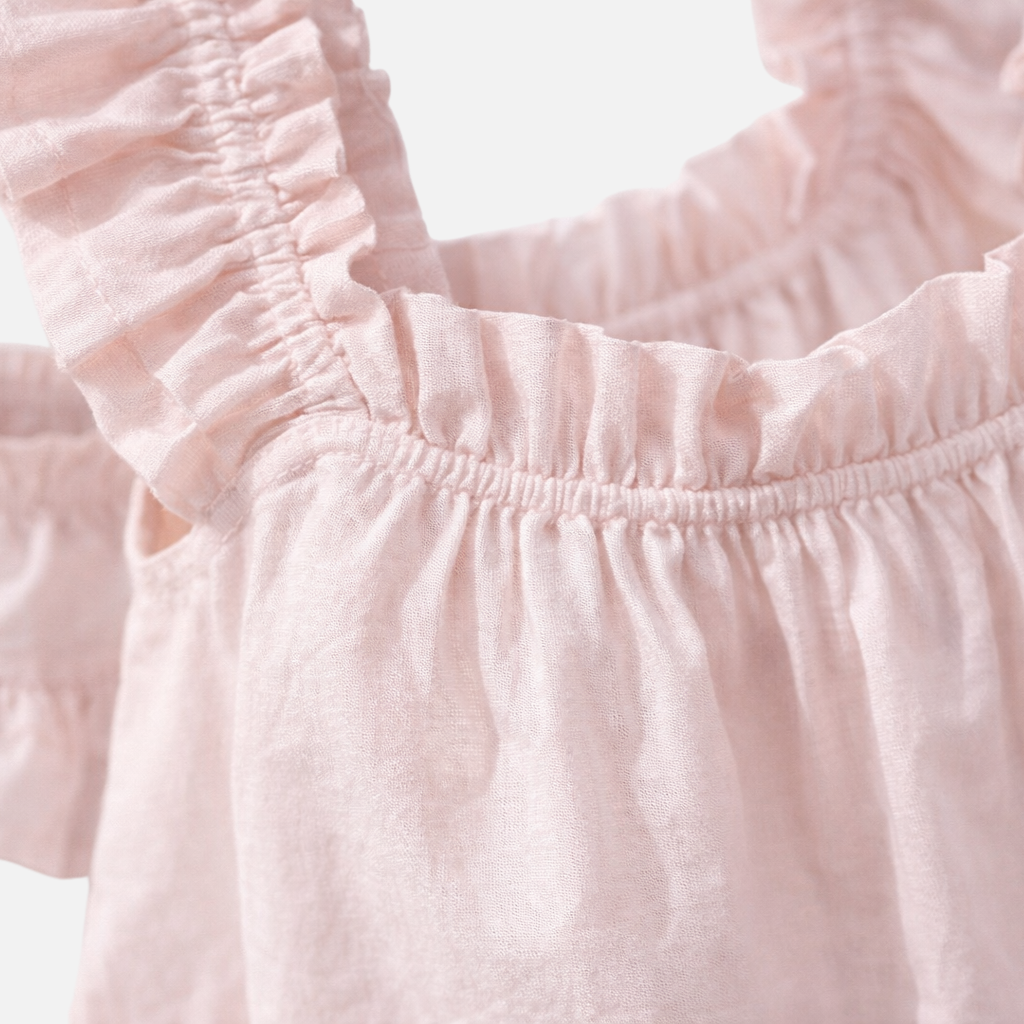 Women’s Ruffled Strap Lounge Set with Matching Shorts