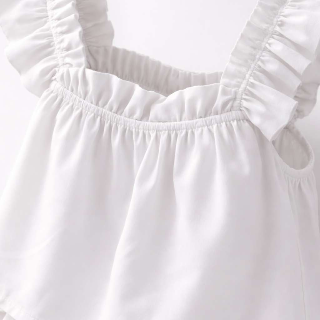 Women’s Ruffled Strap Lounge Set with Matching Shorts