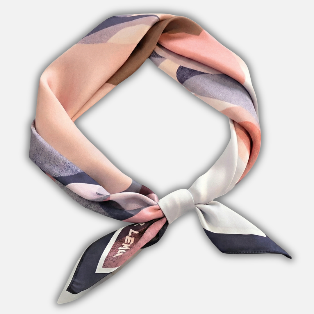Satin Look Square Scarf with Printed Pattern for Women