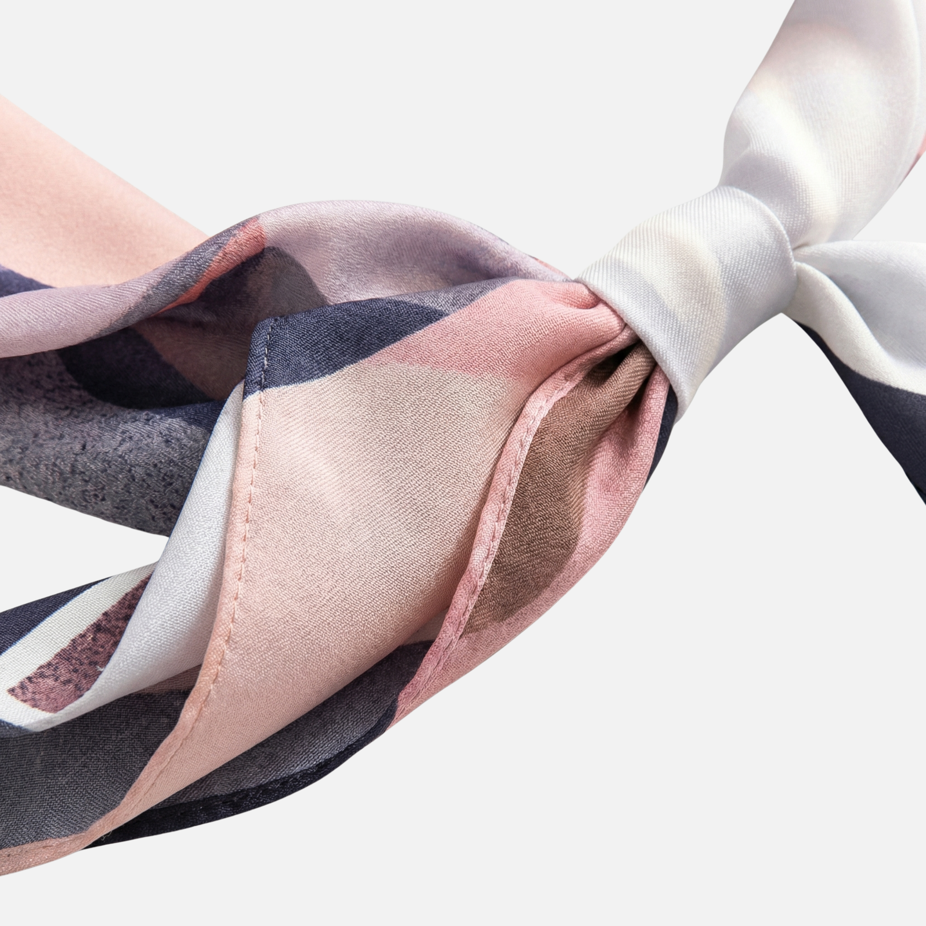 Satin Look Square Scarf with Printed Pattern for Women