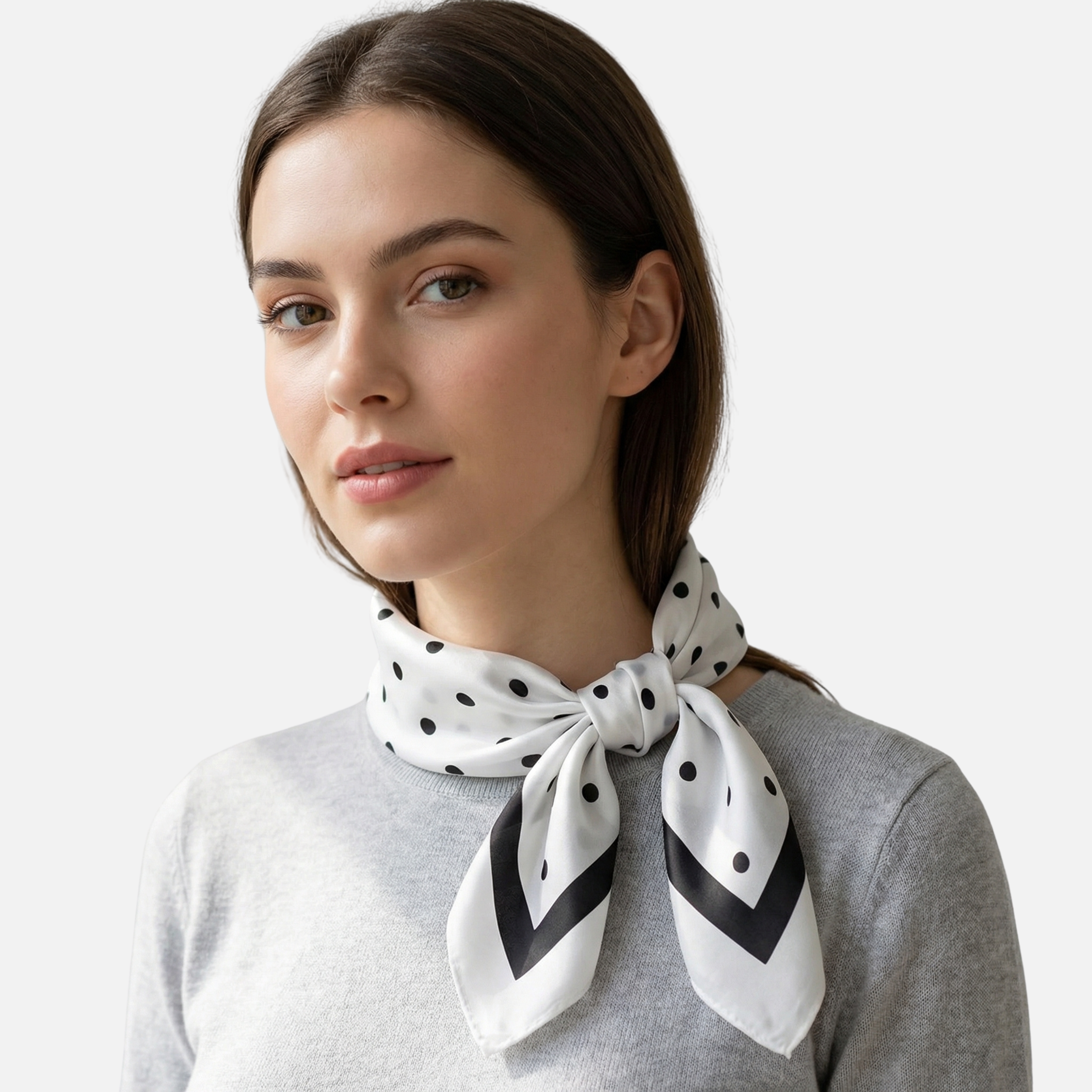 Satin Look Square Scarf with Printed Pattern for Women