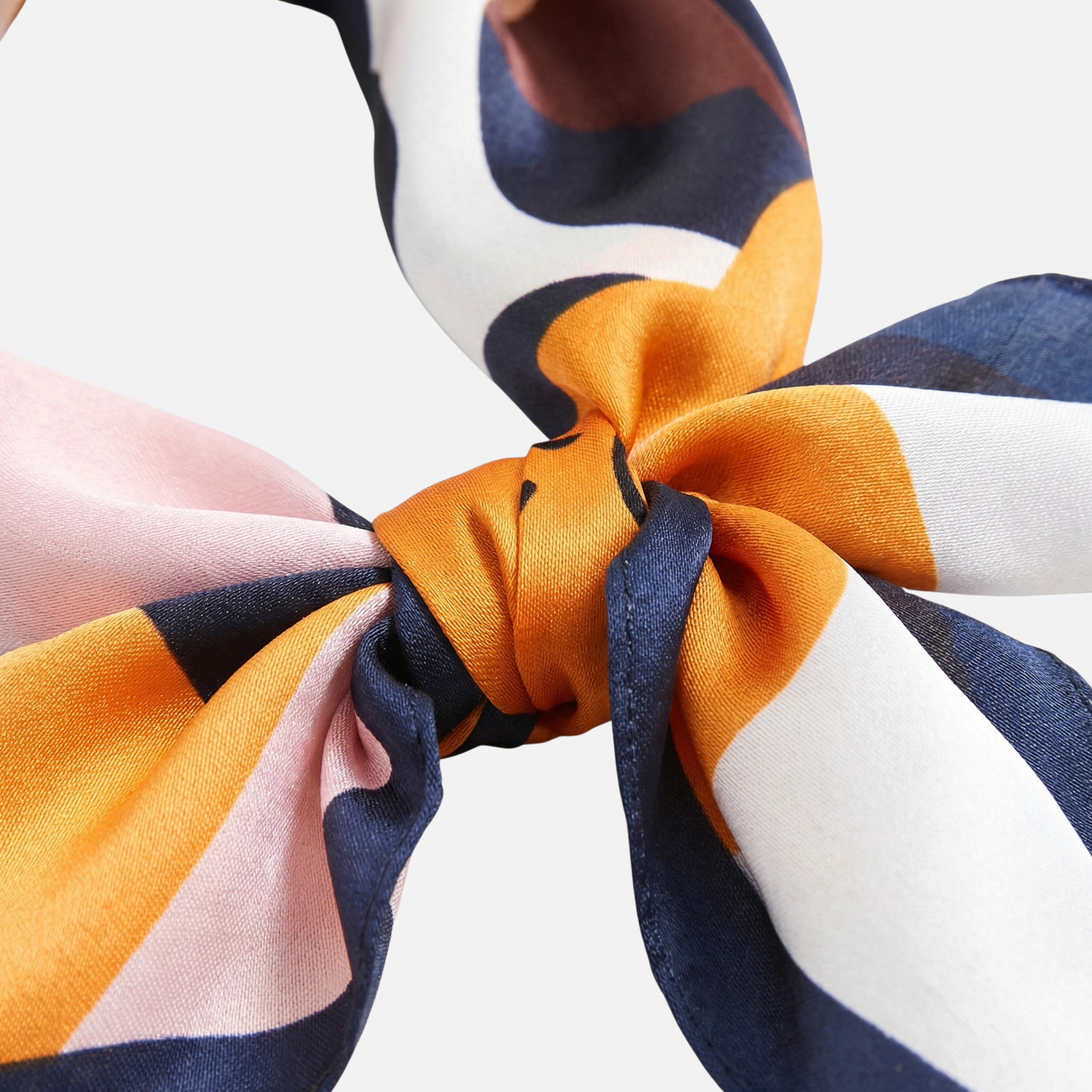 Satin Look Square Scarf with Printed Pattern for Women