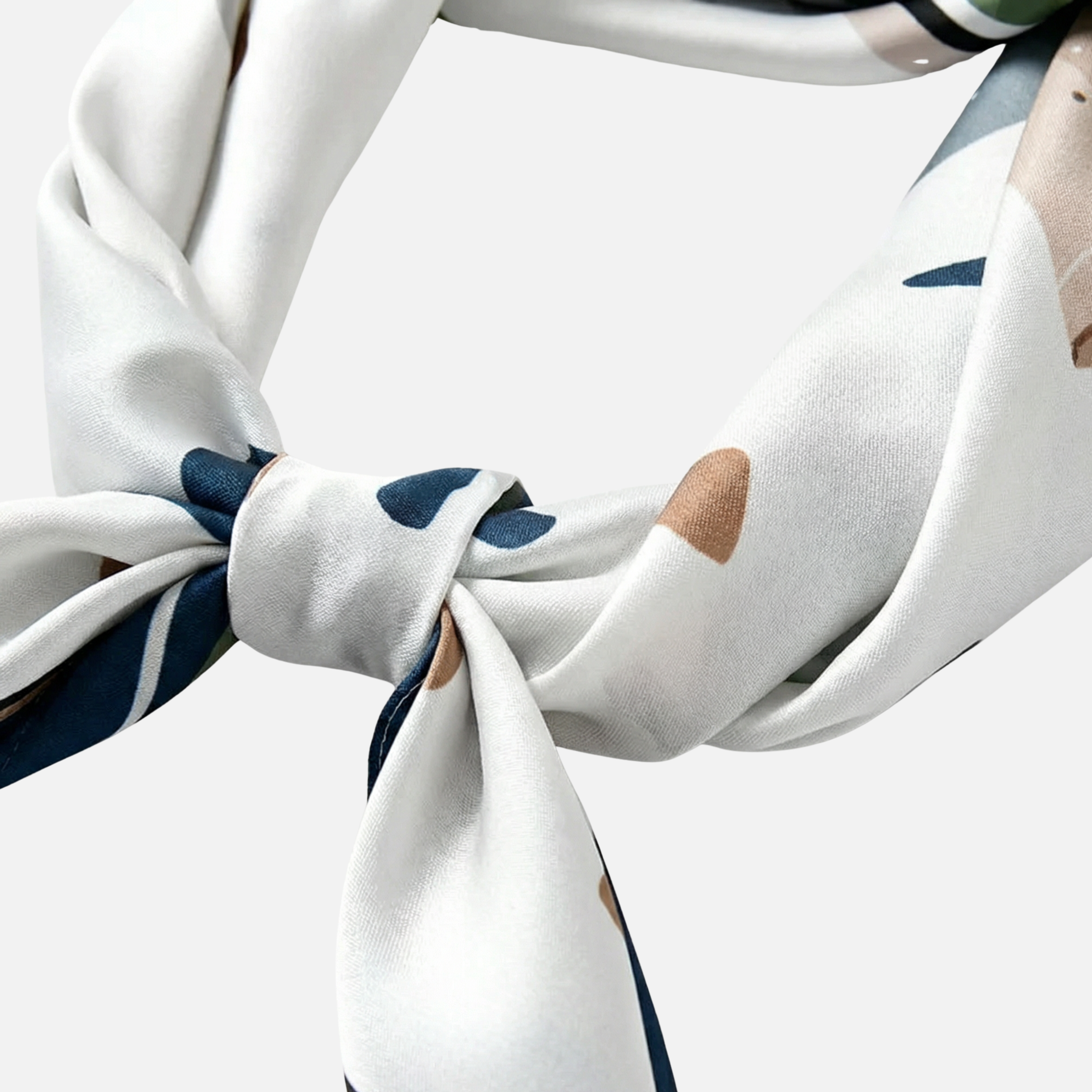 Satin Look Square Scarf with Printed Pattern for Women