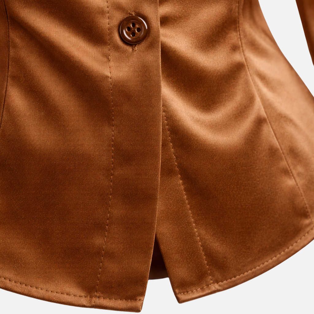 Women’s Satin Blouse with Long Sleeves