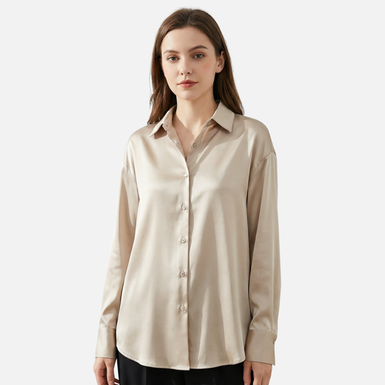 Women’s Satin Finish Blouse with Long Sleeves