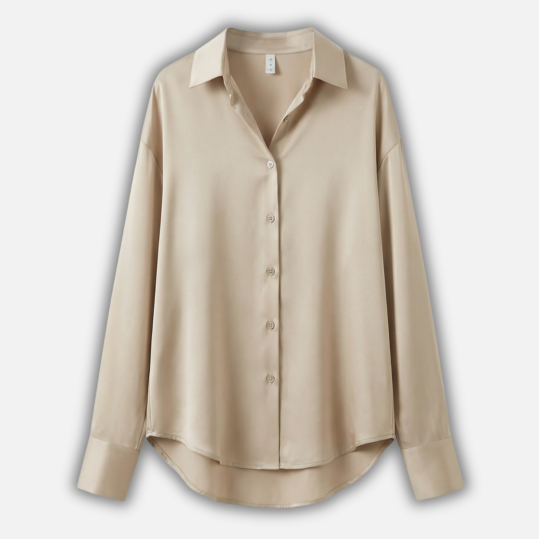 Women’s Satin Finish Blouse with Long Sleeves