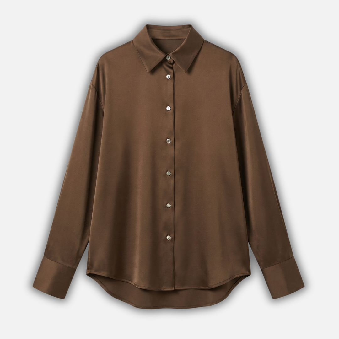 Women’s Satin Finish Blouse with Long Sleeves