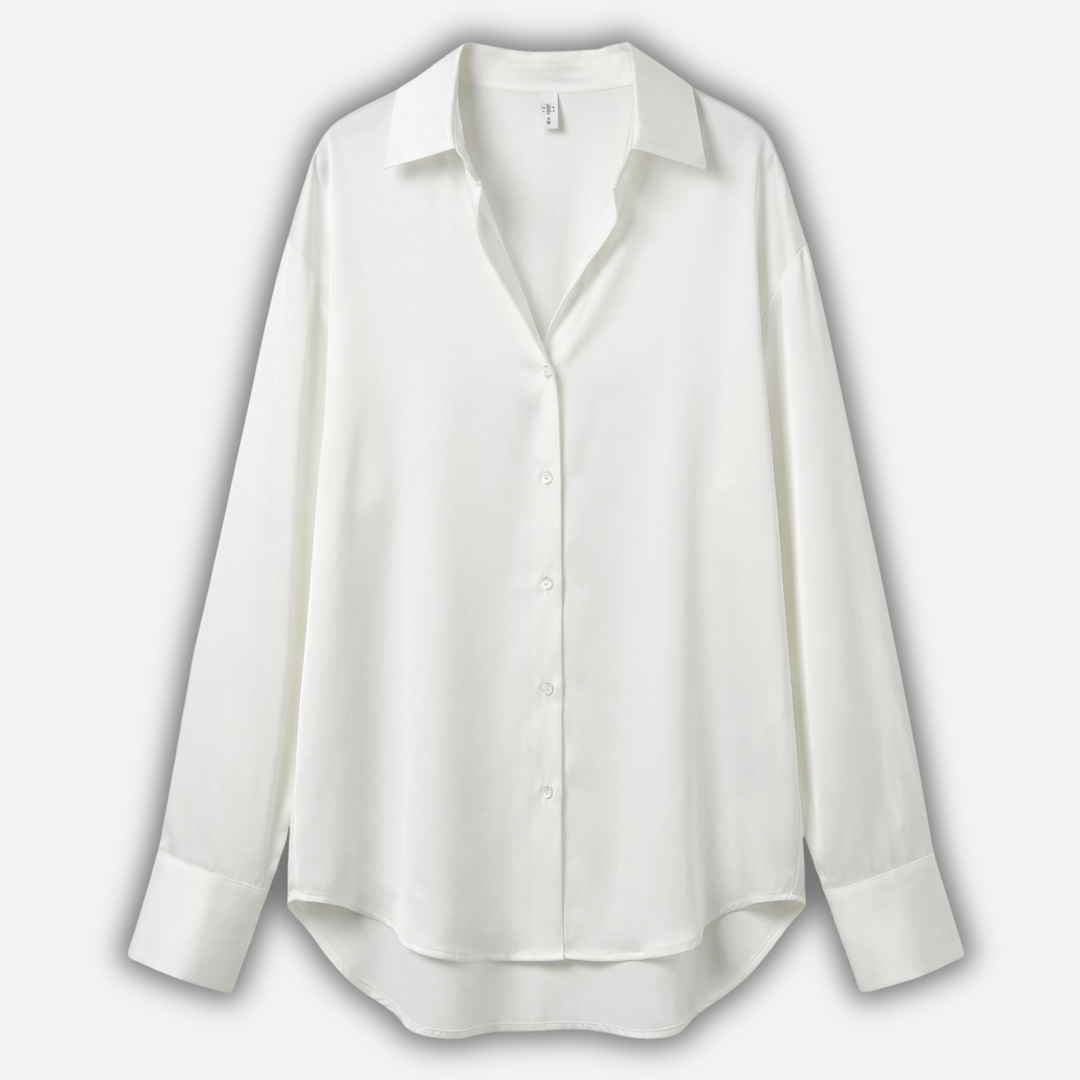 Women’s Satin Finish Blouse with Long Sleeves