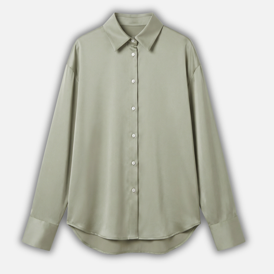 Women’s Satin Finish Blouse with Long Sleeves